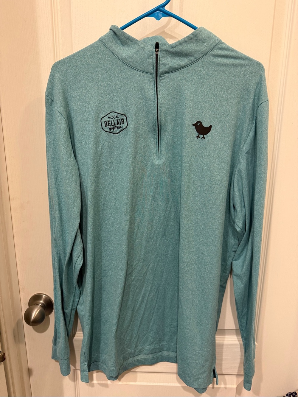Bad Birdie Light Teal Long-Sleeve Quarter-Zip Golf Shirt